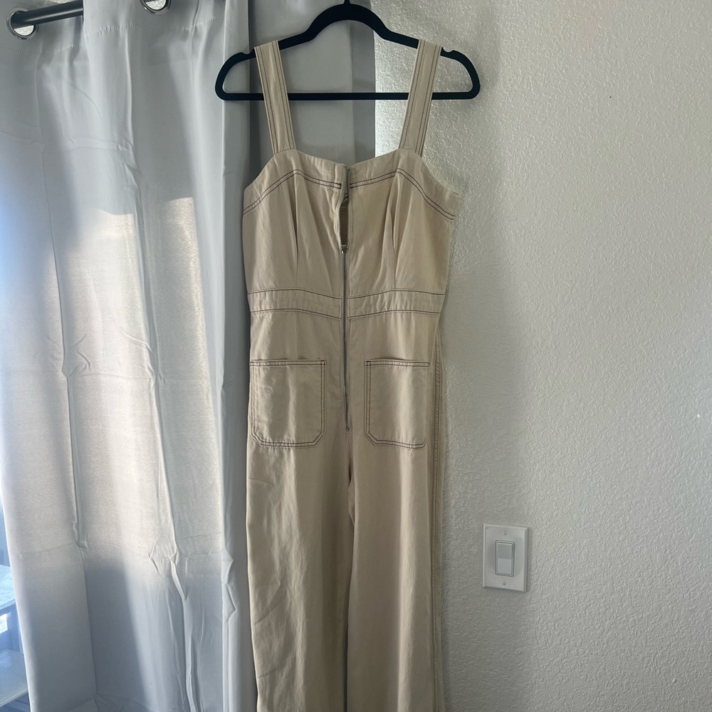 Reformation overalls beige size 6
